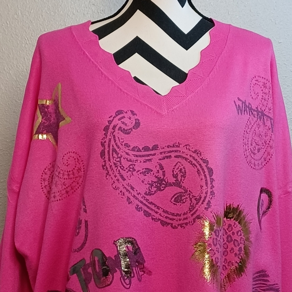 New Collection Boho Loose Fit V-Neck Jumper Sweater - Picture 4 of 12